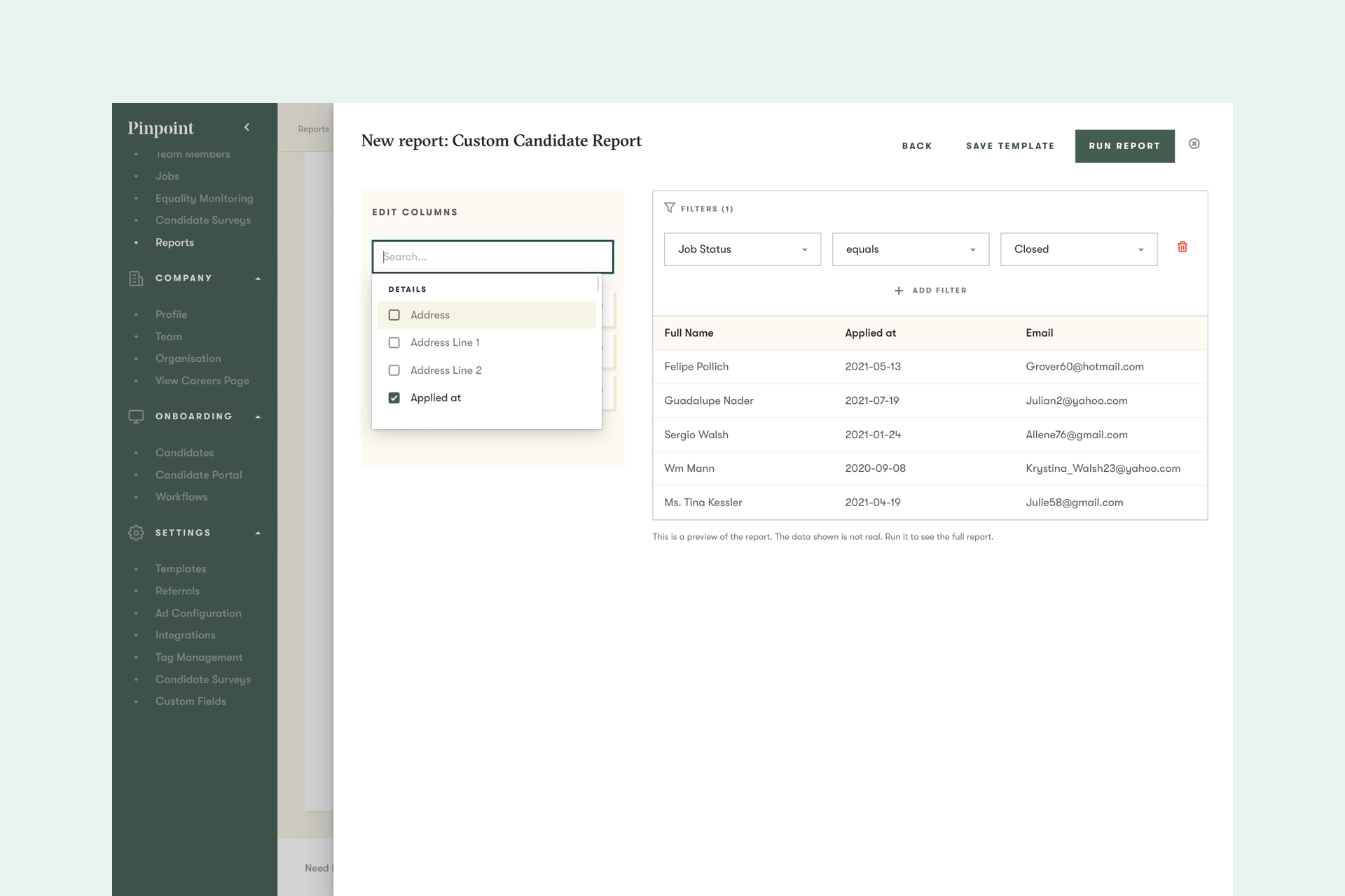 Custom Report Builder Fields